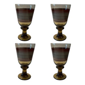 Libbey Nova ブラウン ワイングラス ウォーターゴブレット 4個セット
