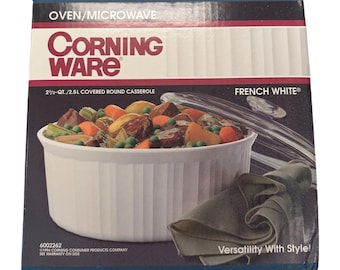 コーニングウェア フレンチホワイト F-1-B キャセロール皿 蓋付き