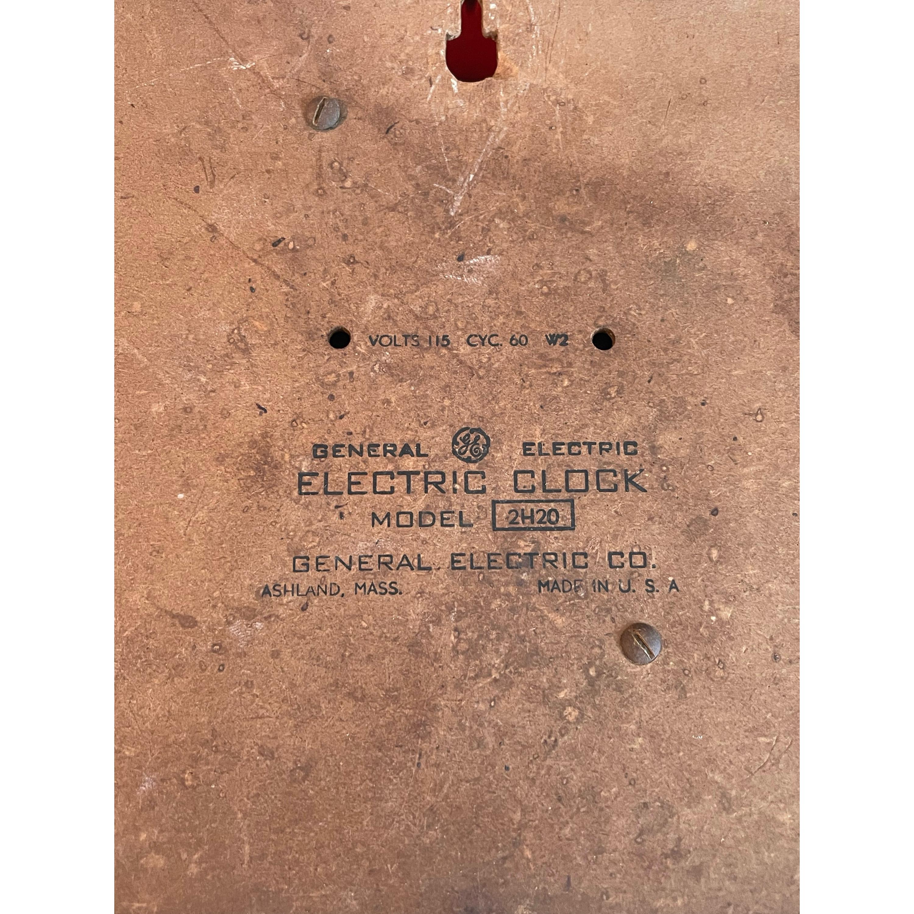 50年代ゼネラル・エレクトリック製ヴィンテージ動作式レッド壁掛け時計