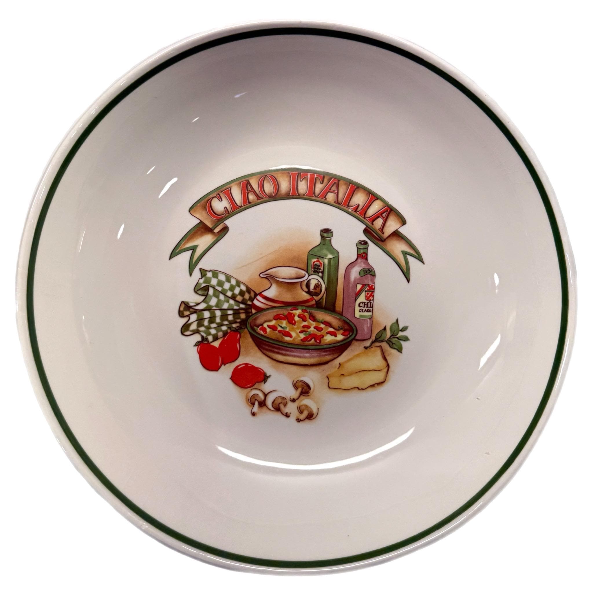 Vintage Over and Back Ciao Italia Ceramic 12” Pasta Serving Bowl