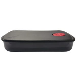 Tupperware Vent ‘N Serve Black 3-Section Divided Rectangular Container