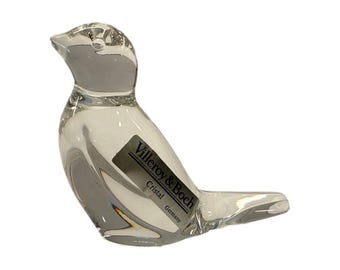 Villeroy & Boch Kristall Glas Vogel Figur Briefbeschwerer - in Box