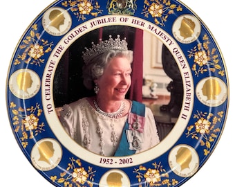 エリザベス2世女王即位50周年記念プレート – 1952～2002年 – 限定版