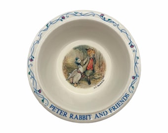 Vintage Beatrix Potter “Peter Rabbit & Friends” Melamine Bowl – Kid’s – Children’s