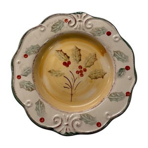 Vintage Royal Norfolk Holly Berries Scalloped Trim 8.5” Salad Plate