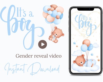Es un video de revelación de género de niño, descarga instantánea