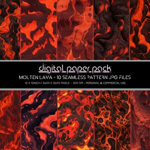 Molten Lava Patterns Seamless Digital Paper Pack Scrapbooking Digital Background POD KDP Commercial Use.