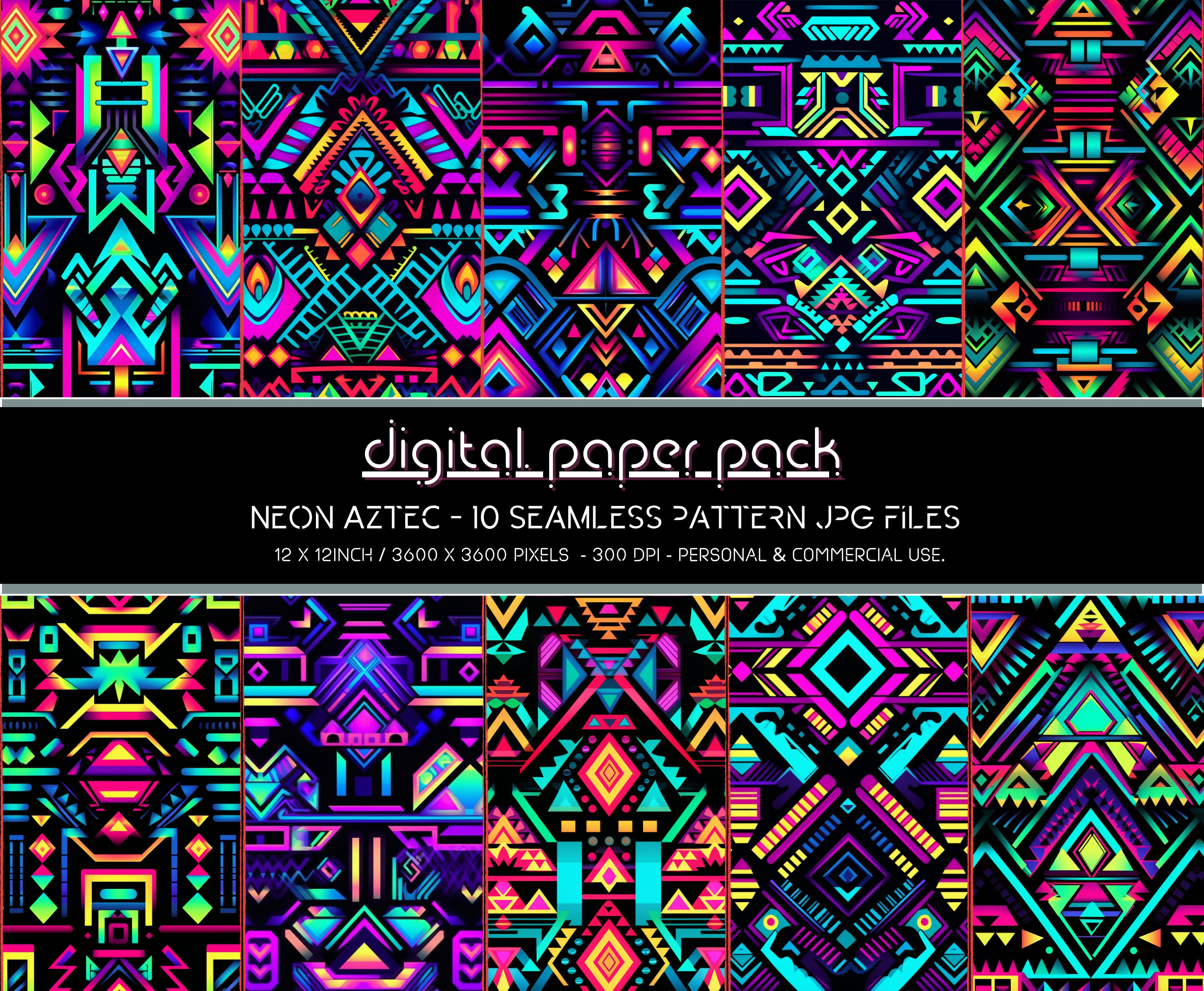 Neon Aztec Wallpaper