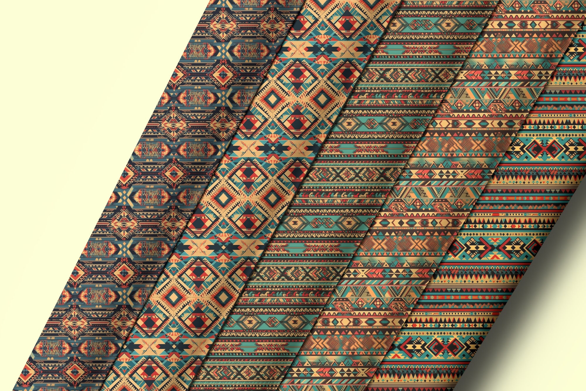 Native American Patterns Seamless Digital Paper Pack Scrapbooking ...