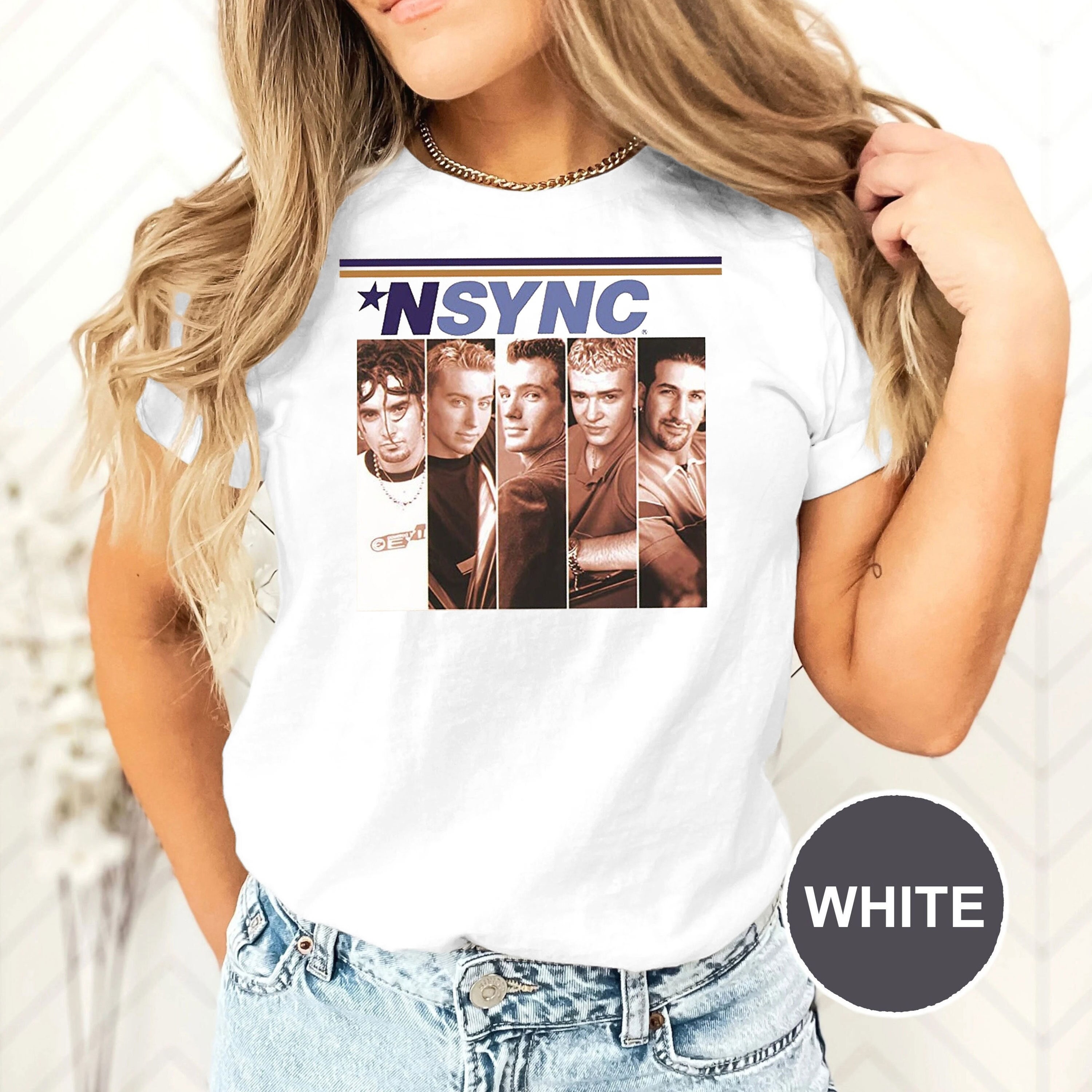 *NSYNC Multi Logo T-Shirt S / White