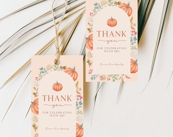 Pumpkin Thank You Tags: First Birthday Party Favors (Printable Template)