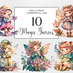 Little Magic Fairy Clipart Watercolor Cute Fairy Clipart, Fairy png, Fairy Tale Clipart, Instant Download