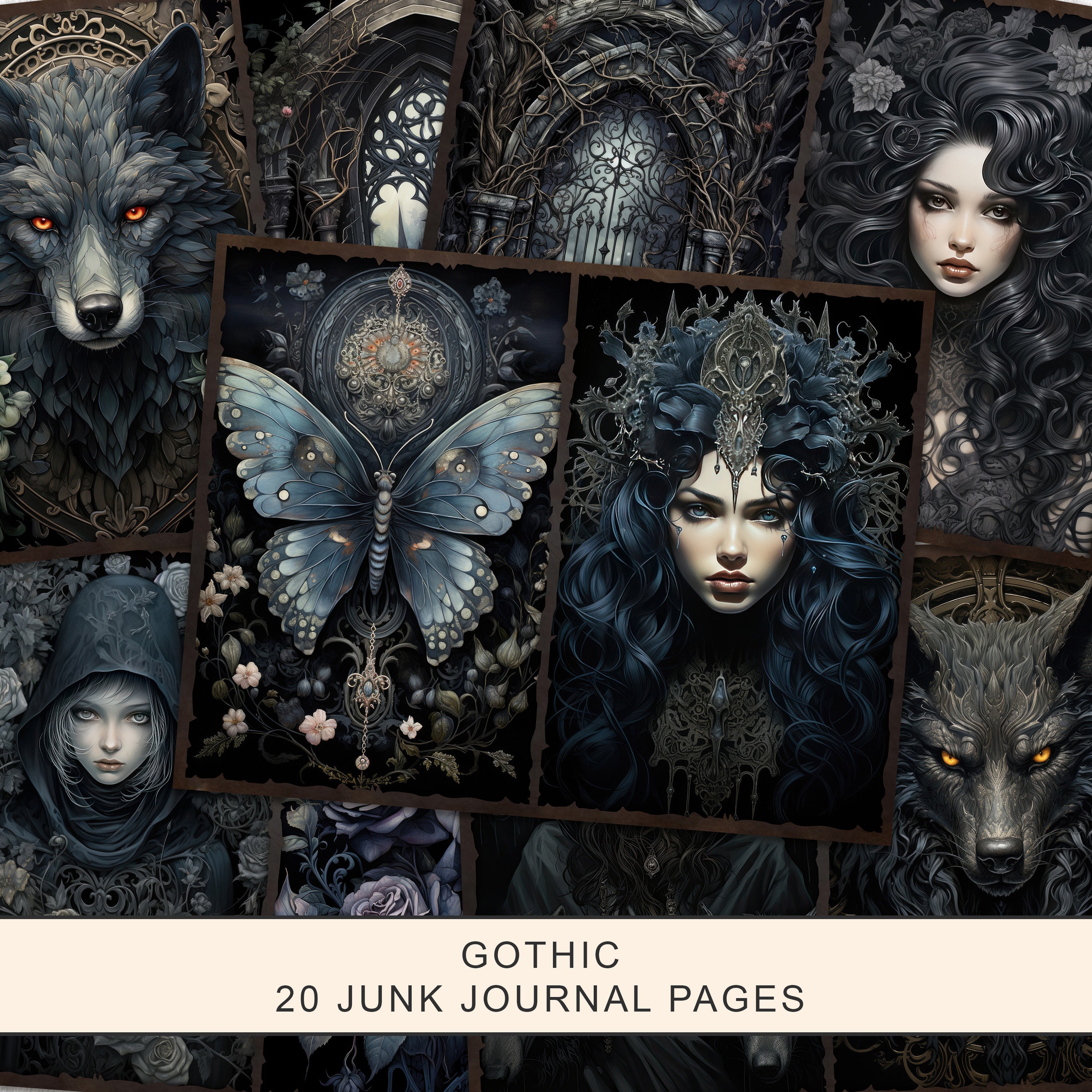 Gothic Junk Journal Kit: Dark Mystic Printable Pages (digital Download ...