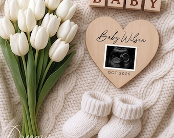 Tulips Baby Announcement Template: Gender Neutral, Editable Canva (Digital Download)