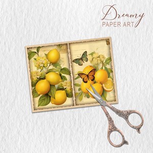 Vintage Lemons Junk Journal Kit, Lemons Junk Journal Pages, Yellow ...