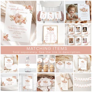 Pumpkin First Birthday Decorations Bundle: Girl Party Theme (Digital Files)