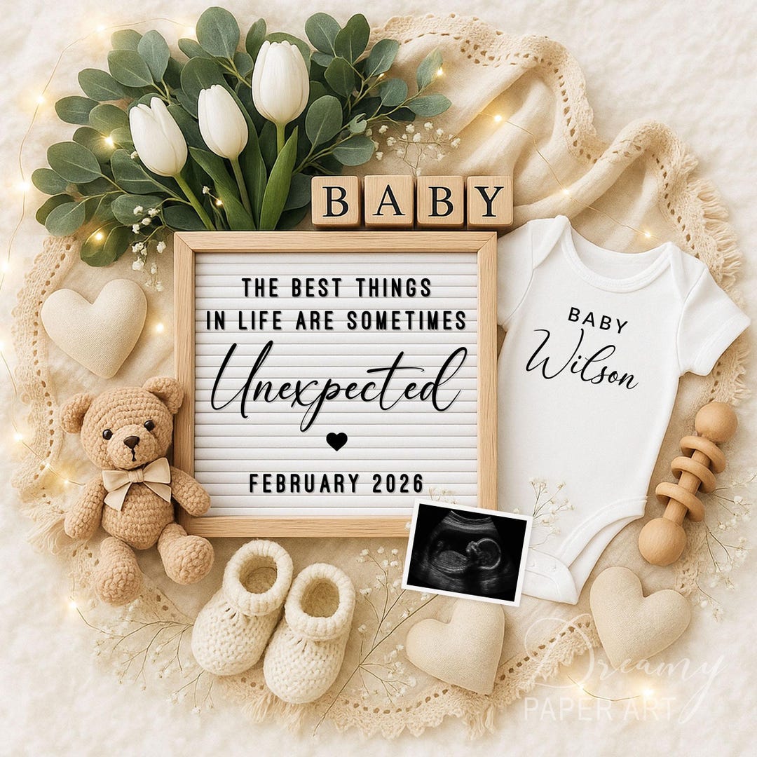 Editable Pregnancy Announcement Template Social Media Baby Reveal