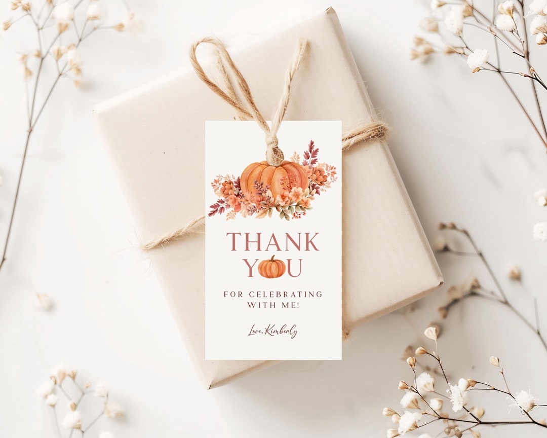 Pumpkin Thank You Tags, Pumpkin Favor Tags, Our Little Pumpkin Birthday ...