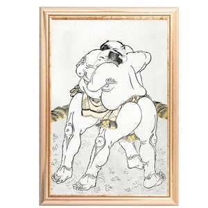 Japanese Vintage Art-Japanese Art Print, Sumo Wrestler, Sumo Art Print, Vintage Japandi Poster, Japan Artwork DOWNLOADABLE DIGITAL Art Print