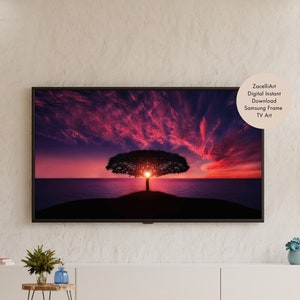 Samsung Frame TV Art, Coastal Landscape TV Wallpaper Picture, Digital Download, Living Room Frame Television Wall Decor, Landscape Painting