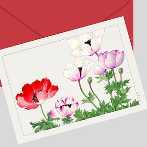 Tarjeta de felicitación de amapolas, tarjeta imprimible de cumpleaños de amapolas, tarjeta de felicitación de recuperación, tarjeta de felicitación en blanco tamaño carta estadounidense A4 7x5 DESCARGA DIGITAL