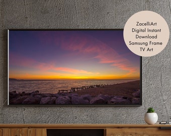 Beach Scenic Samsung Frame TV Art Digital File, Instant Digital Download, Art for Ftrame Television, Digital Beach Photography Art FileTV