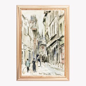 Vintage Rue Damiette Rouen, Digital Print Vintage Wall Art, Printable French Wall Art, INSTANT DOWNLOAD, Vintage Art by Camille Pissarro