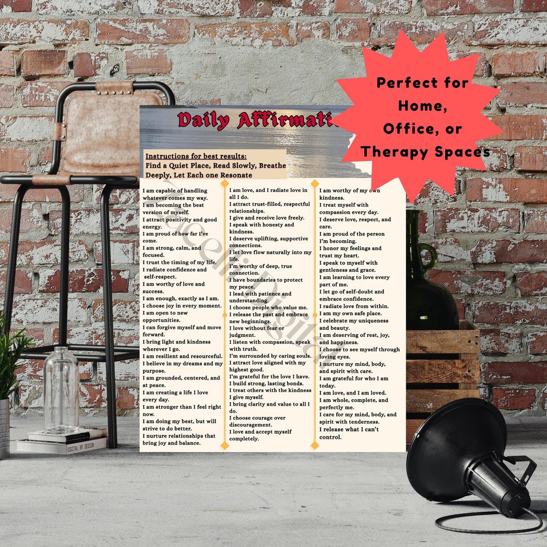 Affirmation Card Printable | 60 Positive Quotes With Flash Cards ...