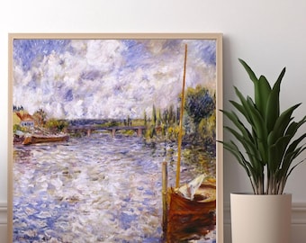 ルノワール 、【シャトゥーのセーヌ河】、希少画集画、新品高級額・額装付 ピエール・オーギュスト・ルノワール展ポスター - シャトゥーのセーヌ