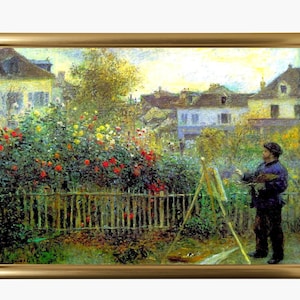 Stampa digitale del dipinto vintage di Monet in giardino, download digitale, arte murale vintage, decorazione murale vintage stampabile, poster da parete per la casa, DOWNLOAD IMMEDIATO