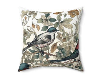 William Morris-Inspired Floral Pillow - Housse de coussin décorative Art Nouveau pour les intérieurs d'inspiration vintage