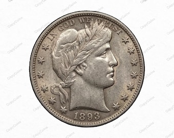 1893 S Barber Half Dollar A Rare USA Restrike Commemorative Coin