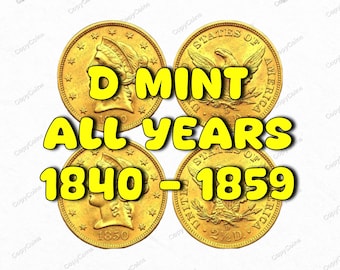 1840-1859 D Liberty Gold Quarter Eagle 2.5 Dollar A Rare & Sought After Gold Restrike Commemorative Coin