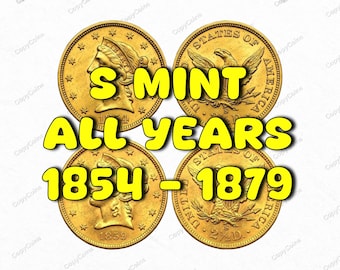 1854-1879 S Liberty Gold Quarter Eagle 2.5 Dollar A Rare & Sought After Gold Restrike Commemorative Coin