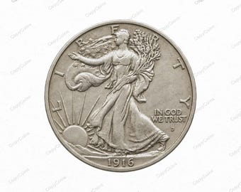 1916 D Type 1 Walking Liberty Half Dollar USA Restrike Commemorative Coin