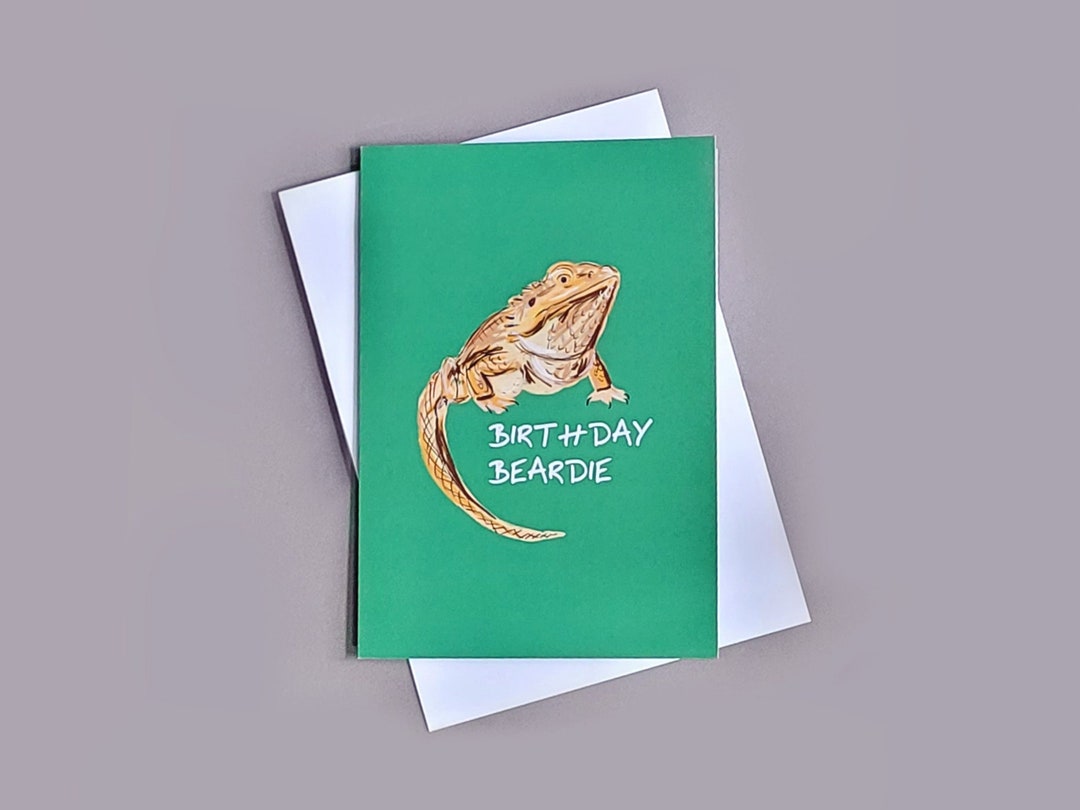 Bearded Dragon Birthday Card Birthday Beardie Etsy