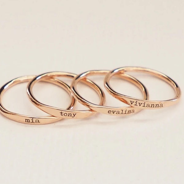 Rose Gold Stacking Rings Names - Etsy