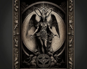 Baphomet Art Print: Gothic Devil, Satan, Lucifer Poster