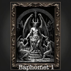 Digital Version Baphomet Wall Art One File - Devil Art, Satan Print, Lucifer Poster Demon Gothic Artwork Occult Painting Antichrist, Horror