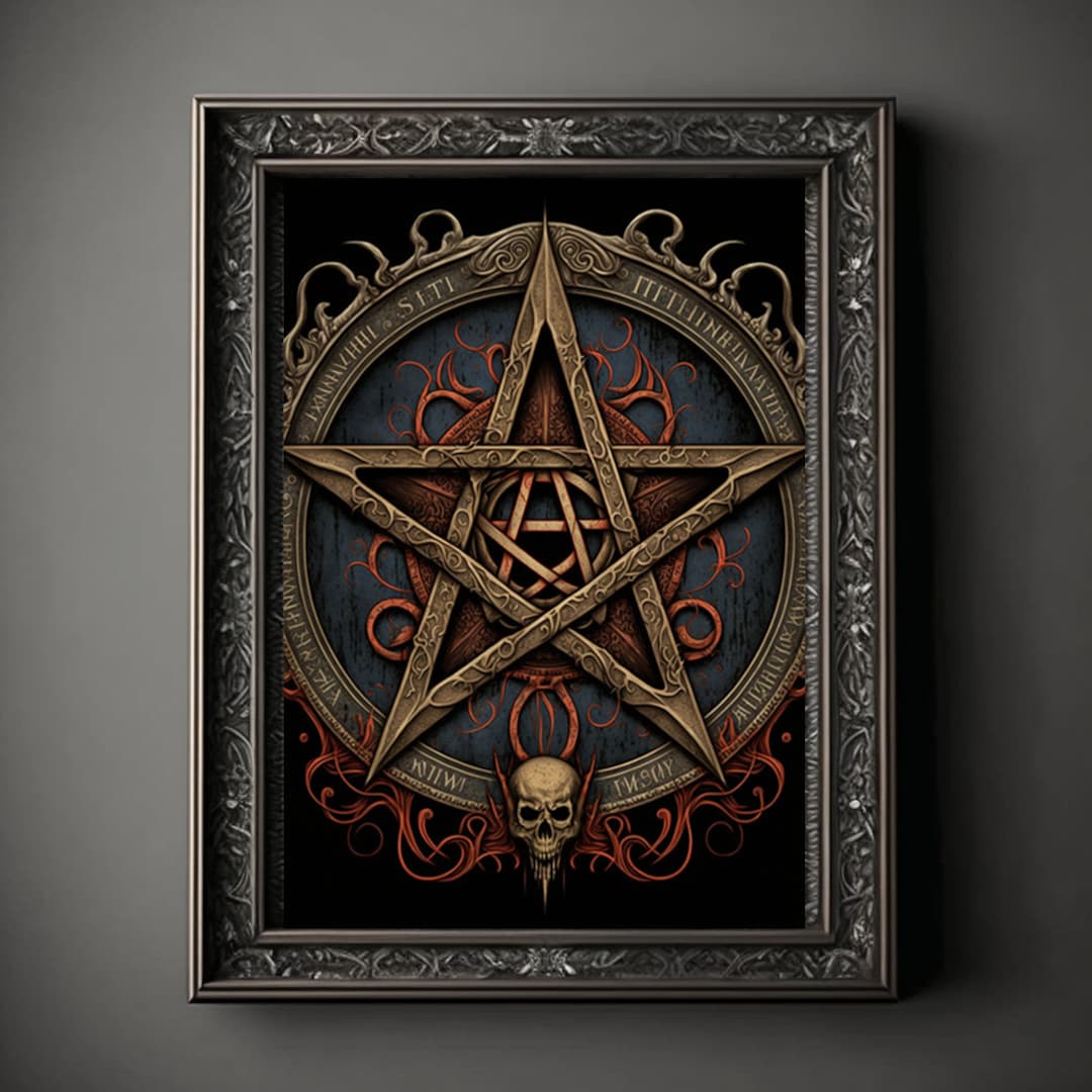Pentagram Art Print, Demonic Pentagram Art Print Poster Renaissance