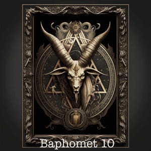 Digital Version Baphomet Wall Art One File - Devil Art, Satan Print, Lucifer Poster Demon Gothic Artwork Occult Painting Antichrist, Horror