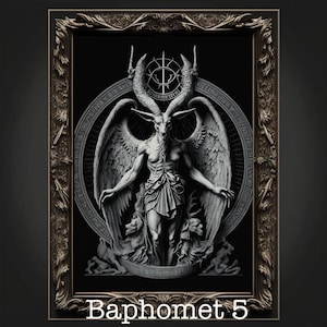 Digital Version Baphomet Wall Art One File - Devil Art, Satan Print, Lucifer Poster Demon Gothic Artwork Occult Painting Antichrist, Horror