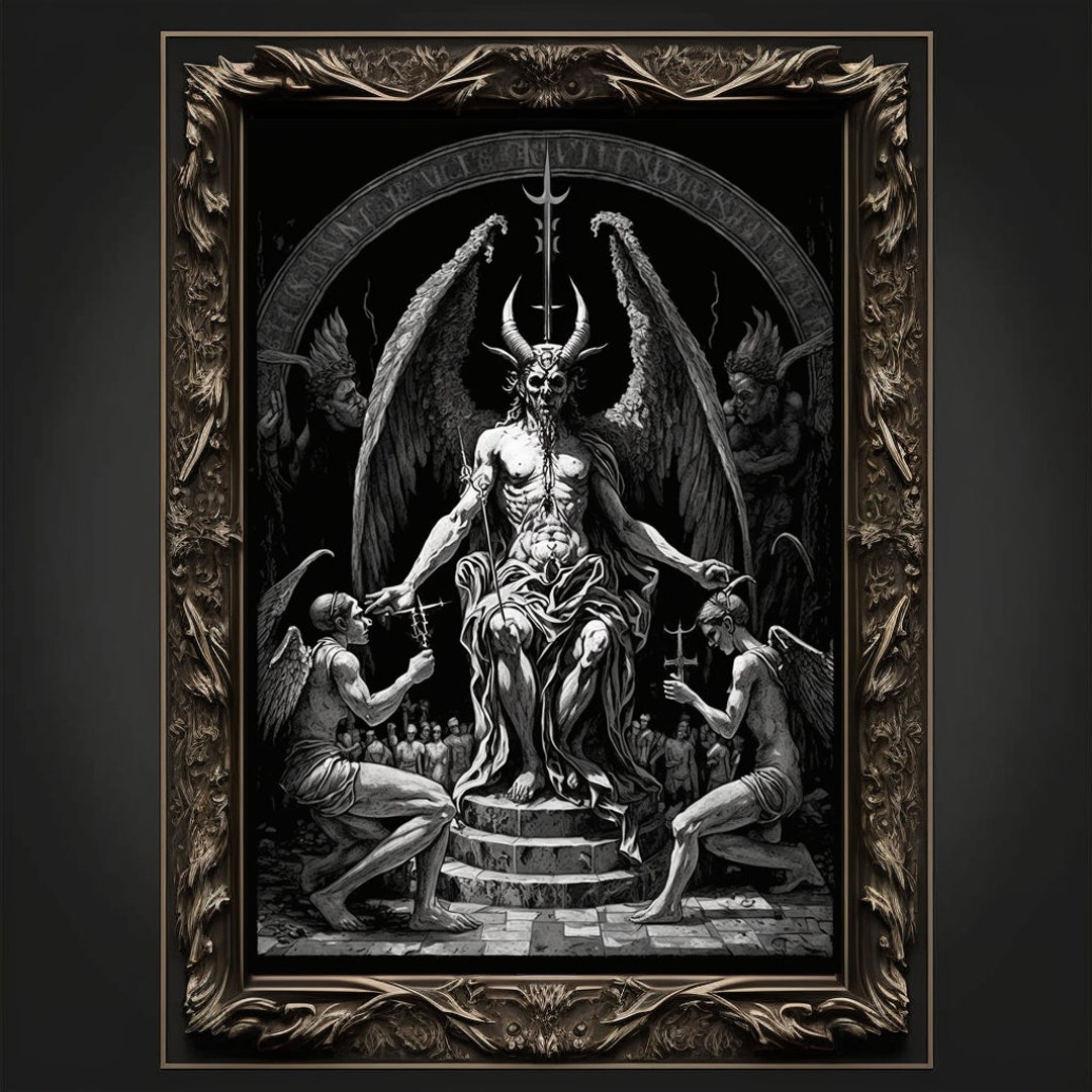 Baphomet Art Print Vintage Gothic Devil Occult Wall Decor Etsy