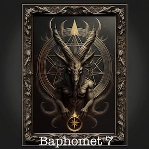 Digital Version Baphomet Wall Art One File - Devil Art, Satan Print, Lucifer Poster Demon Gothic Artwork Occult Painting Antichrist, Horror