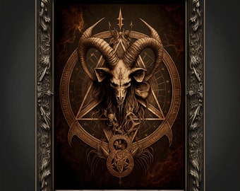Baphomet-kunstafdruk | Renaissance poster duivel, Satan, Lucifer