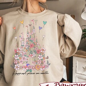 BM® Disney Castle Floral Comfort Colors Shirt Vintage Disney - Etsy