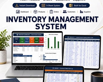 Inventory Management System | Excel Google Sheets Stock Tracker (Digital Download)
