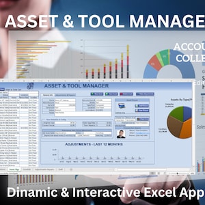 ASSET & TOOL MANAGER | Excel Application Inventory Order Tracker Spreadsheet Product Tracking Template Excel Stock Management Log Monitoring