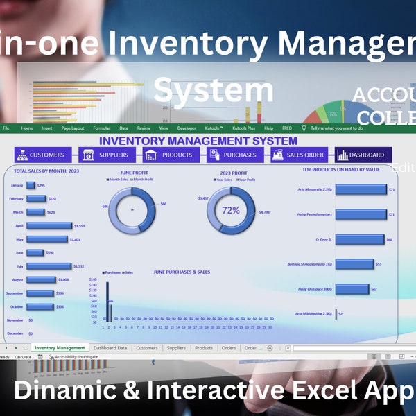 All-in-one Inventory Management System, Small Business Inventory Excel Inventory Management Inventory Log List Order Tracker