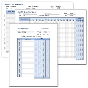 Klassenanwesenheitsvorlage Bearbeitbarer Monatlicher Besuchsdatensatz Druckbare Excel-Vorlage Google Sheets Kompatibel